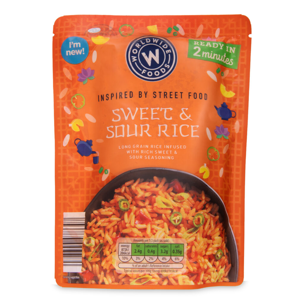 Sweet & sour rice in the range for 75p