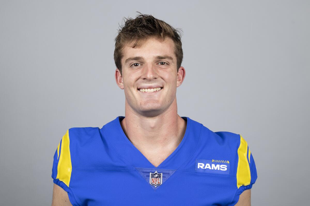 Rams rookie kicker Joshua Karty poses for a head shot. 