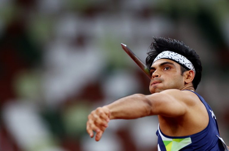 Tokyo 2020 Olympics - Athletics - Men's Javelin Throw - Final - Olympic Stadium, Tokyo, Japan - August 7, 2021. Neeraj Chopra of India in action REUTERS/Kai Pfaffenbach