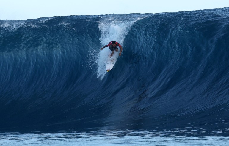 Surfing - World Surf League - Tahiti Pro - Teahupo'o, Tahiti, French Polynesia - May 30, 2024 Brazil's Italo Ferreira in action during the final REUTERS/Thomas Bevilacqua