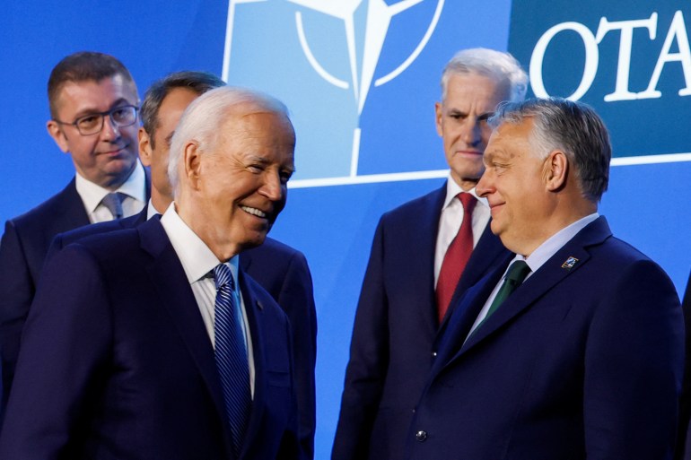 U.S. President Joe Biden and Hungary's Prime Minister Viktor Orban attend NATO's 75th anniversary 