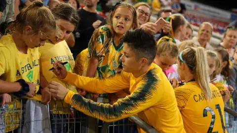 Getty Images Michelle Heyman signs autographs