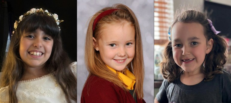 A composite photo of the three girls killed in the attack. 