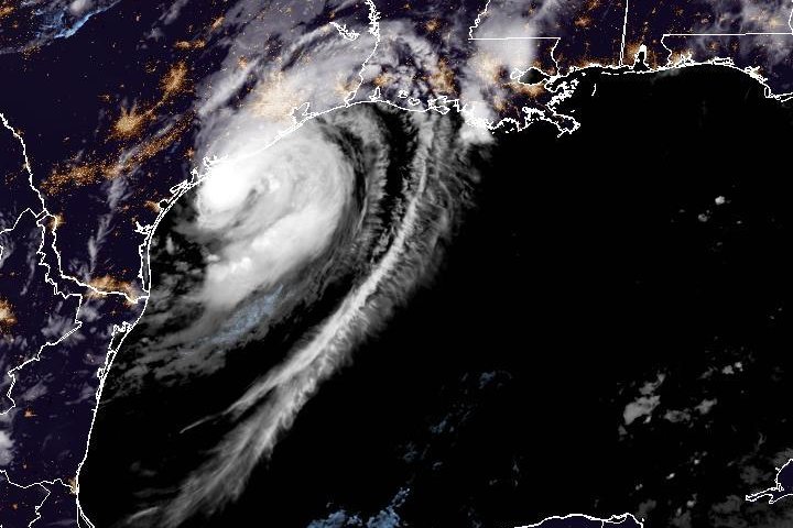 Beryl regained hurricane strength late Sunday as it approached the Texas coast. Image by National Oceanic and Atmospheric Administration.