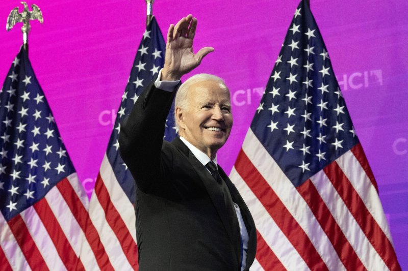 President Joe Biden delivers remarks at the Congressional Hispanic Caucus Institute 46th Annual gala at the Walter E. Washington Convention Center on September 21, 2023. He was expected to sign an executive order address Hispanic Serving Institutions on Wednesday. File Photo by Ron Sachs/UPI