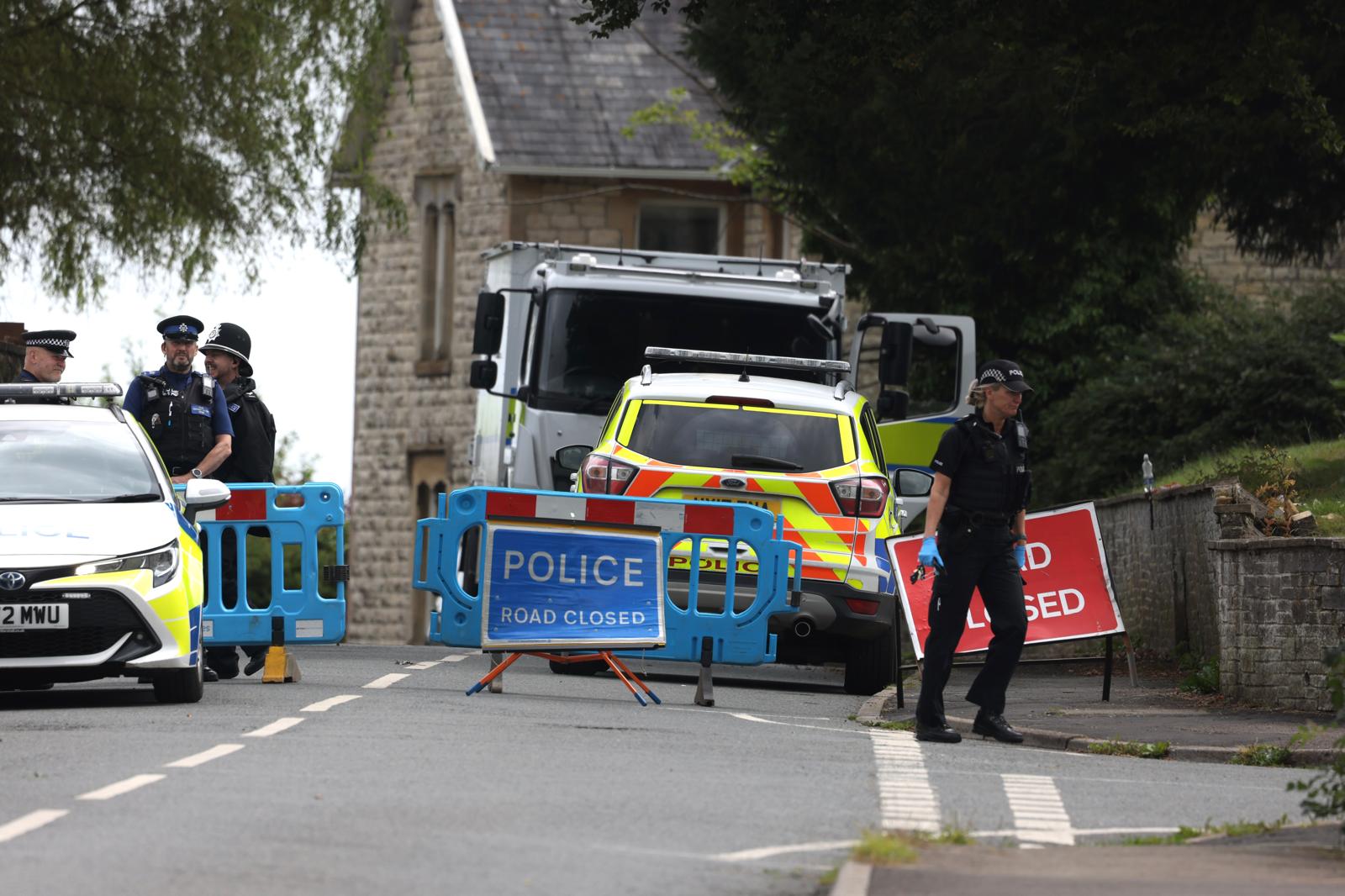 Members of the bomb squad are at the scene in a Somerset village