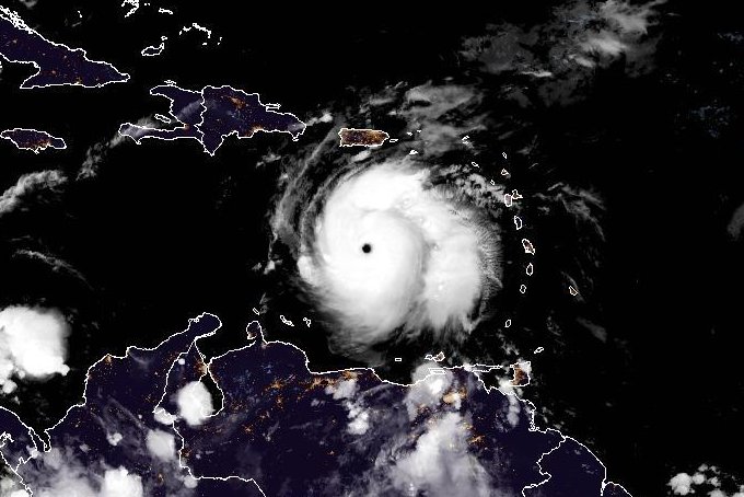 Hurricane Beryl, a Category 5 storm, churns through the Atlantic Ocean. Photo courtesy NOAA