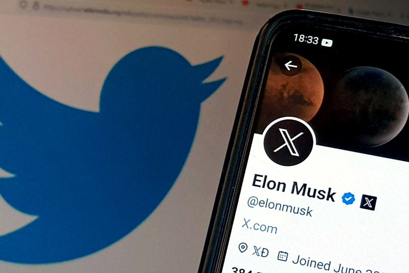 A photo shows the new Twitter logo on July 24, 2023, following Elon Musk's announcement of a rebrand that replaces the iconic blue bird with the letter "X." The European Union said the platform's blue checkmarks deceive users and violate the Digital Services Act. File Photo by Ismael Mohamad/ UPI