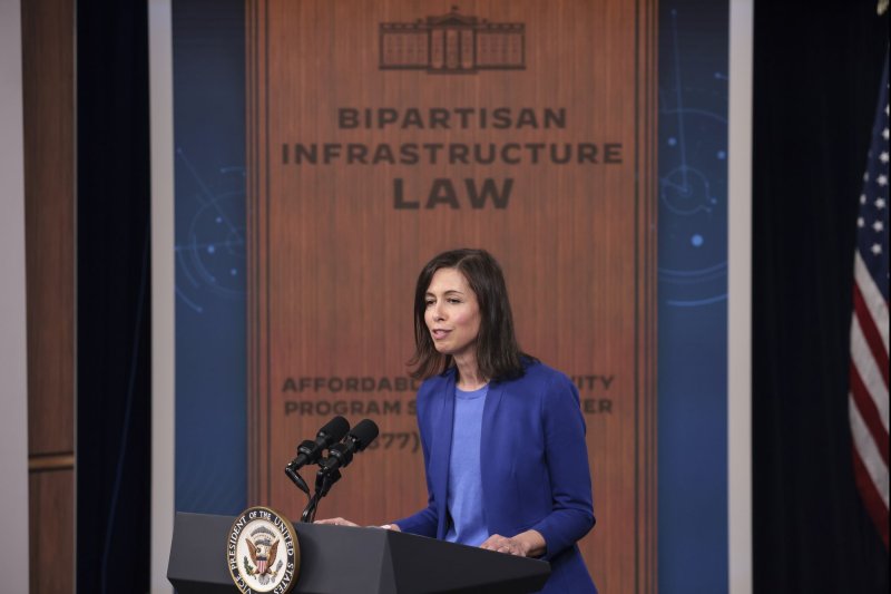 Chair of the Federal Communications Commission Jessica Rosenworcel approved the Federal Communications Commission to take comment on a proposed rule requiring all mobile service providers to unlock customers' phones within 60 days of activation. File Photo by Oliver Contreras/UPI