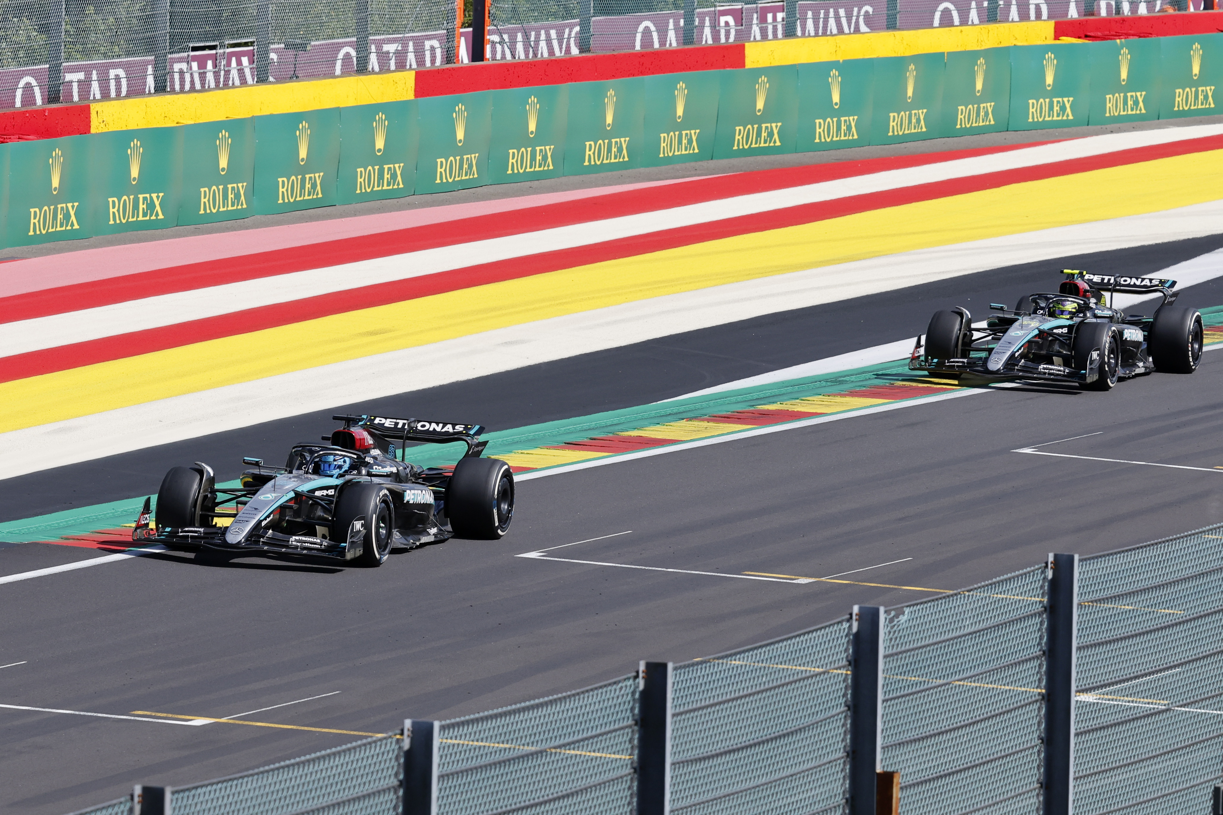 George Russell pipped Lewis Hamilton at the Belgian GP