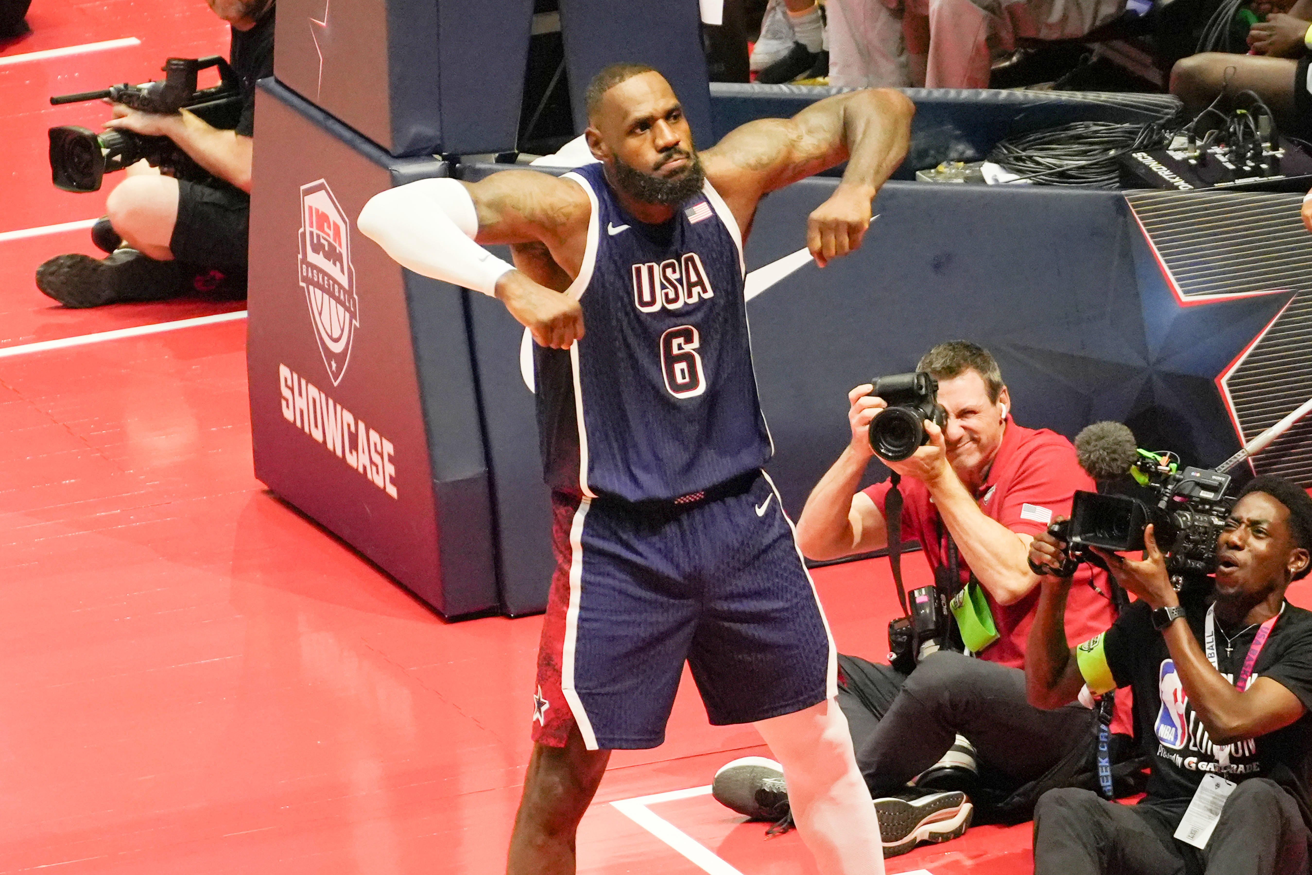 LeBron James put on a show against South Sudan at London's O2 Arena on Saturday