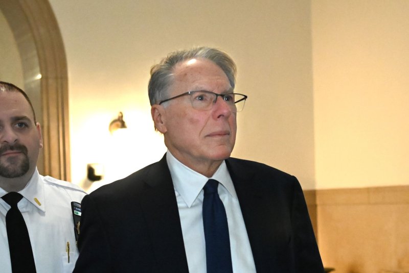 Former head of the National Rifle Association Wayne LaPierre was handed a 10-year ban from being involved in his former organization on Monday. Pictured here, LaPierre is seen in January entering the courtroom at State Supreme Court in New York during litigation that found him liable for diverting millions of dollars from the organization. File Photo by Louis Lanzano/UPI