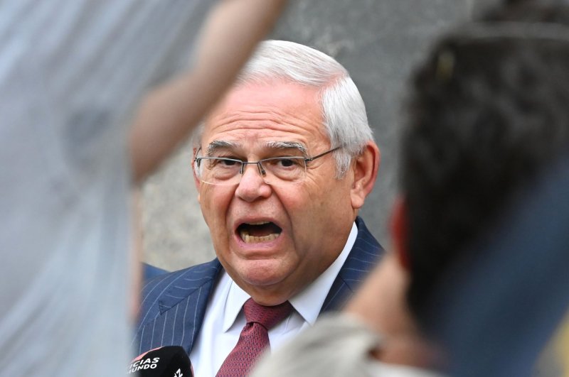 U.S. Sen. Bob Menendez, I-N.J., leaves Manhattan federal court on Tuesday after a jury found him guilty on all charges after a little more than two days of deliberations. Photo by Louis Lanzano/UPI