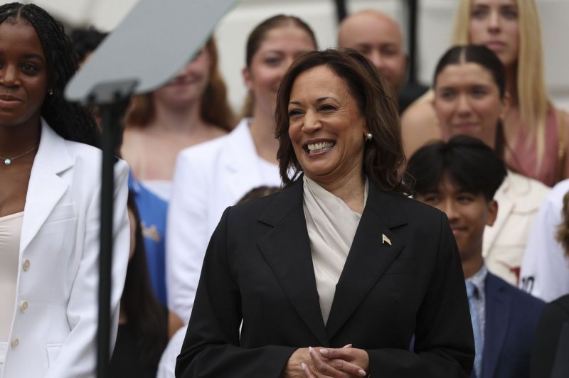 Vice President Kamala Harris attends an event on the South Lawn of the White House on Monday. She travels to Indiana for a speech on Wednesday. Photo by Ting Shen/UPI