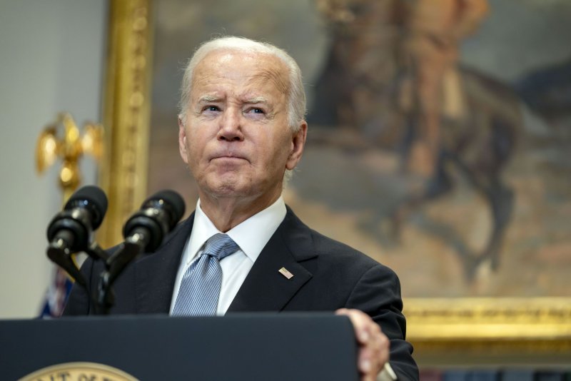 President Joe Biden delivers remarks after former President Donald Trump was injured following a shooting at a July 13 election rally in Pennsylvania in the Roosevelt Room of the White House in Washington, DC on Sunday, July 14, 2024. The attack on Saturday killed one spectator at the scene and left two others critically injured. Photo by Bonnie Cash/UPI