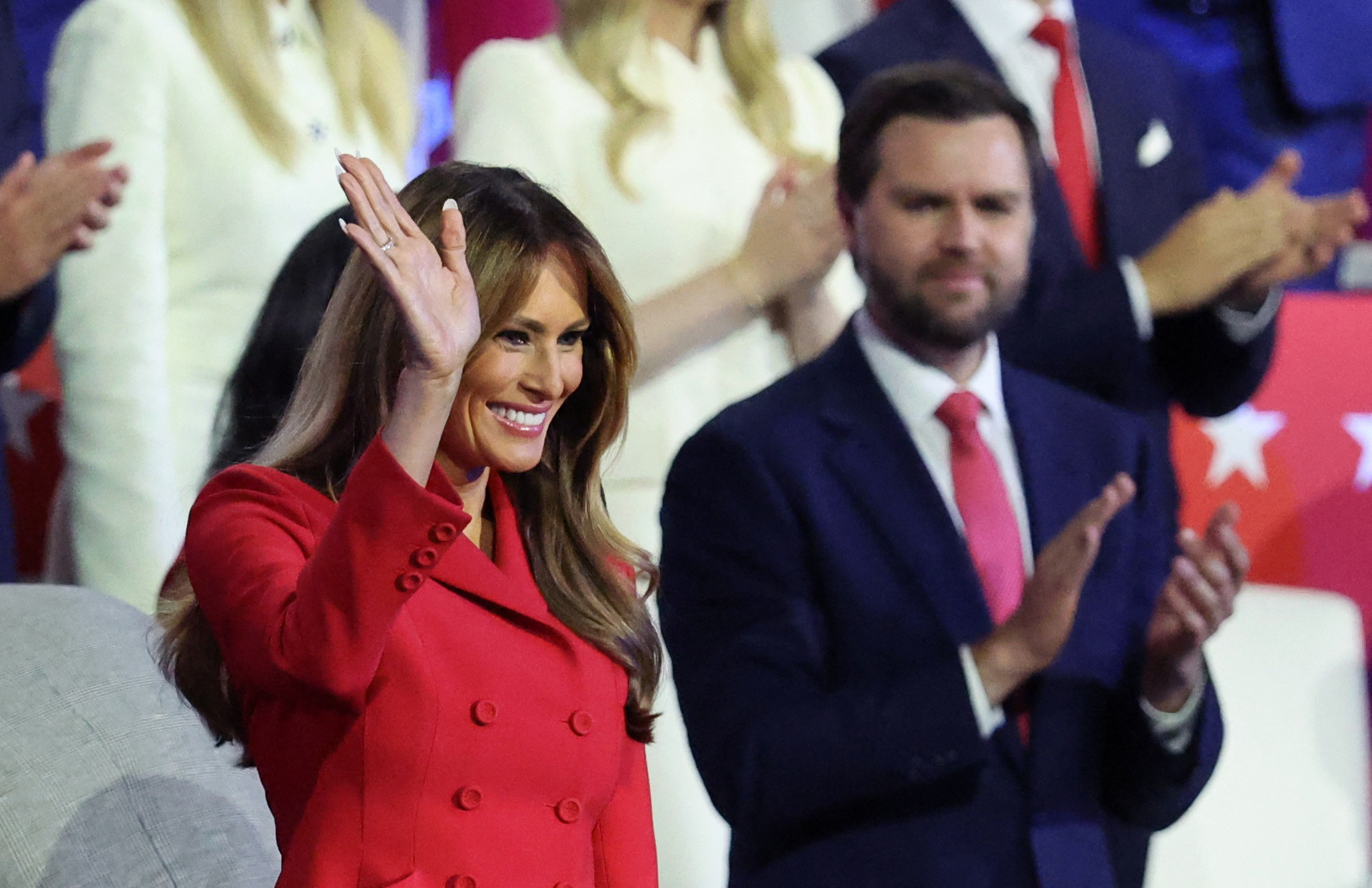 She also received applause when Trump thanked her in his speech