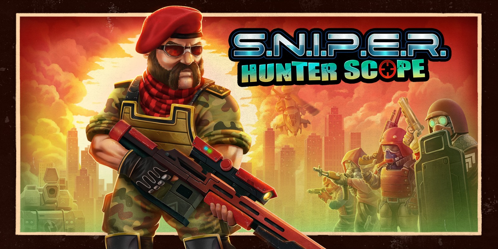 In S.N.I.P.E.R.: Hunter Scope players are given over 30 weapons and power ups to unlock that will help them destroy their virtual enemies