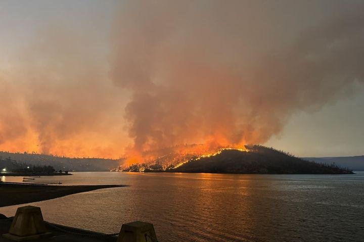 Firefighters have made progress against the raging Thompson Fire in northern California's Sierra Nevada foothills, officials said Thursday as the state sweltered through a triple-digit heat wave. Photo courtesy Cal Fire/Butte County/Facebook