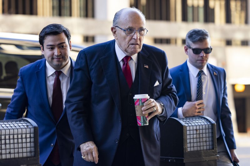 Former New York City Mayor Rudy Giuliani sought bankruptcy protection after a judge in December ordered him to pay $148 million in defamation charges to Georgia election workers Ruby Freeman and Shaye Moss for accusing them of trying to steal the 2020 election from Donald Trump. File Photo by Jim Lo Scalzo/EPA-EFE
