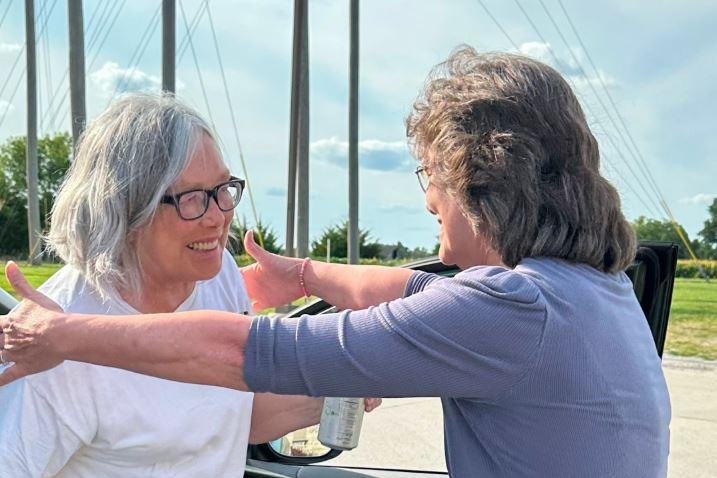 Sandra Hemme walks out of prison in Chillicothe, Mo., after 43 years. Photo courtesy of the Hemme legal team