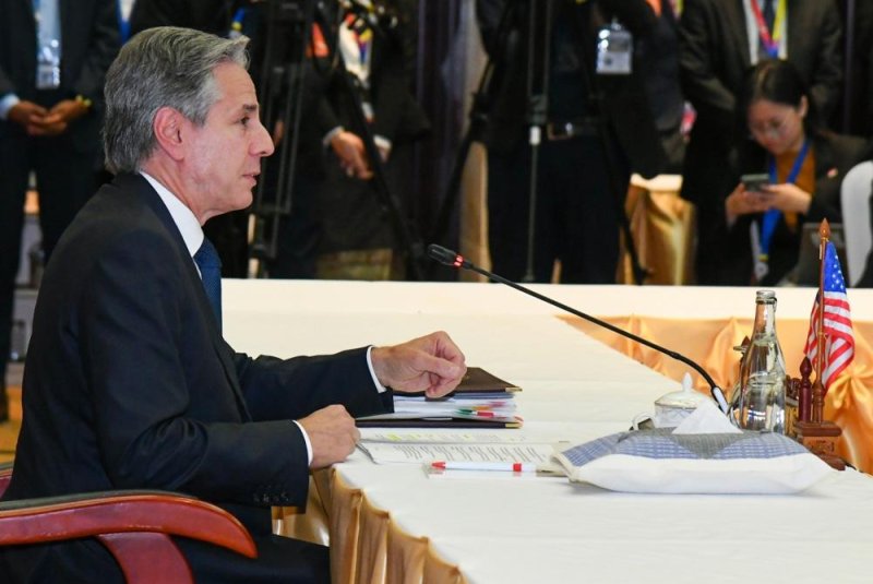 Secretary of State Antony Blinken attended the ASEAN Foreign Ministers' meeting in Vientiane, Laos, for the first stop of a weeklong tour of Asia. Photo courtesy Thai Ministry of Foreign Affairs/EPA-EFE