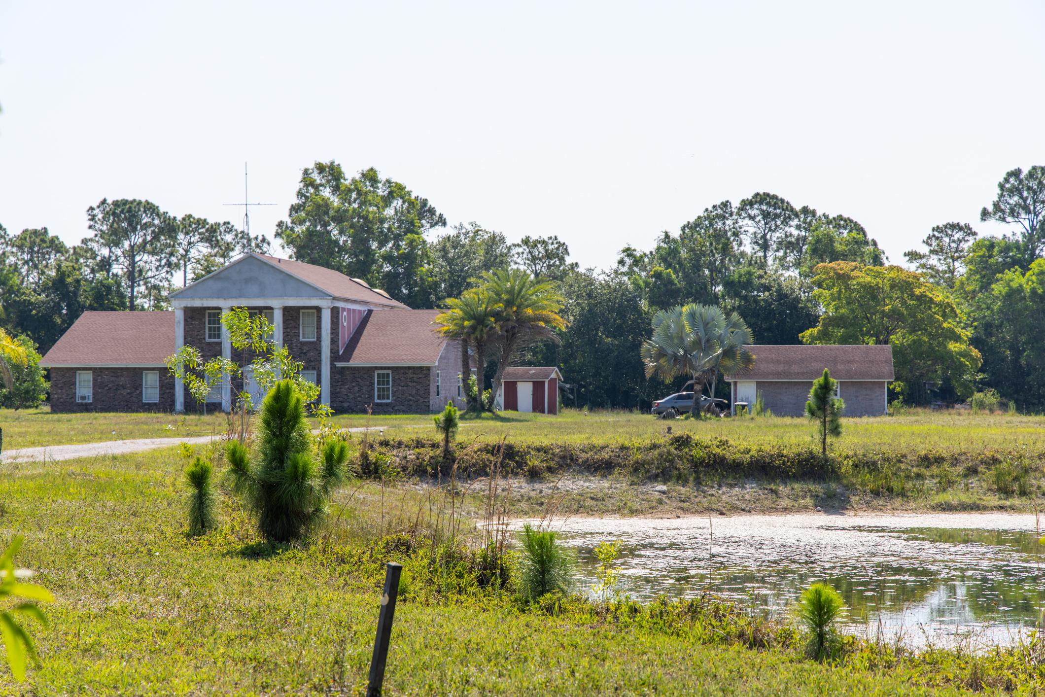 The huge property features more than 10 acres of land and has been left empty