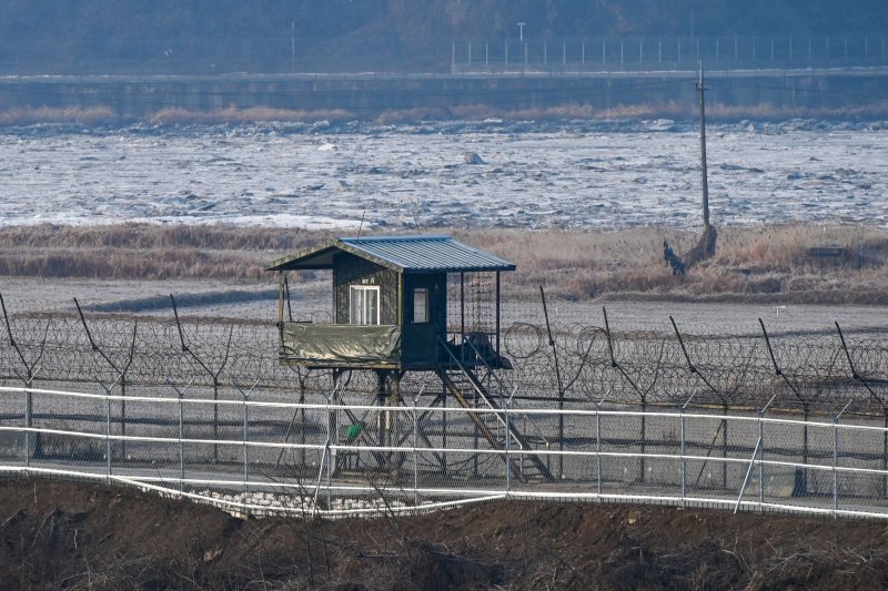 South Korea's Joint Chiefs of Staff said Friday that the military briefly resumed loudspeaker broadcasts in areas close to the North Korean border in response to Pyongyang's latest launch of trash-filled balloons. Tensions are on the rise at the DMZ, seen here near Paju in 2021. File Photo by Thomas Maresca/UPI