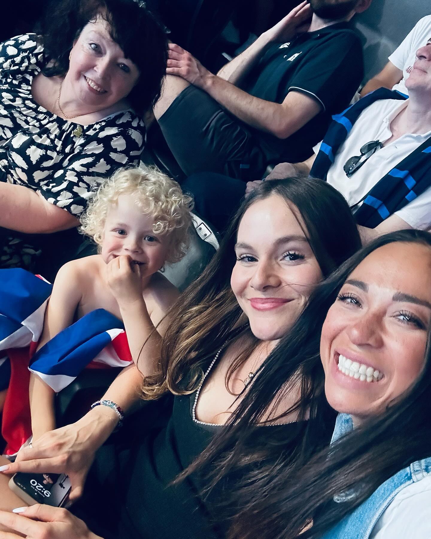 Katya joined Adam's mum, son and girlfriend to at the major event