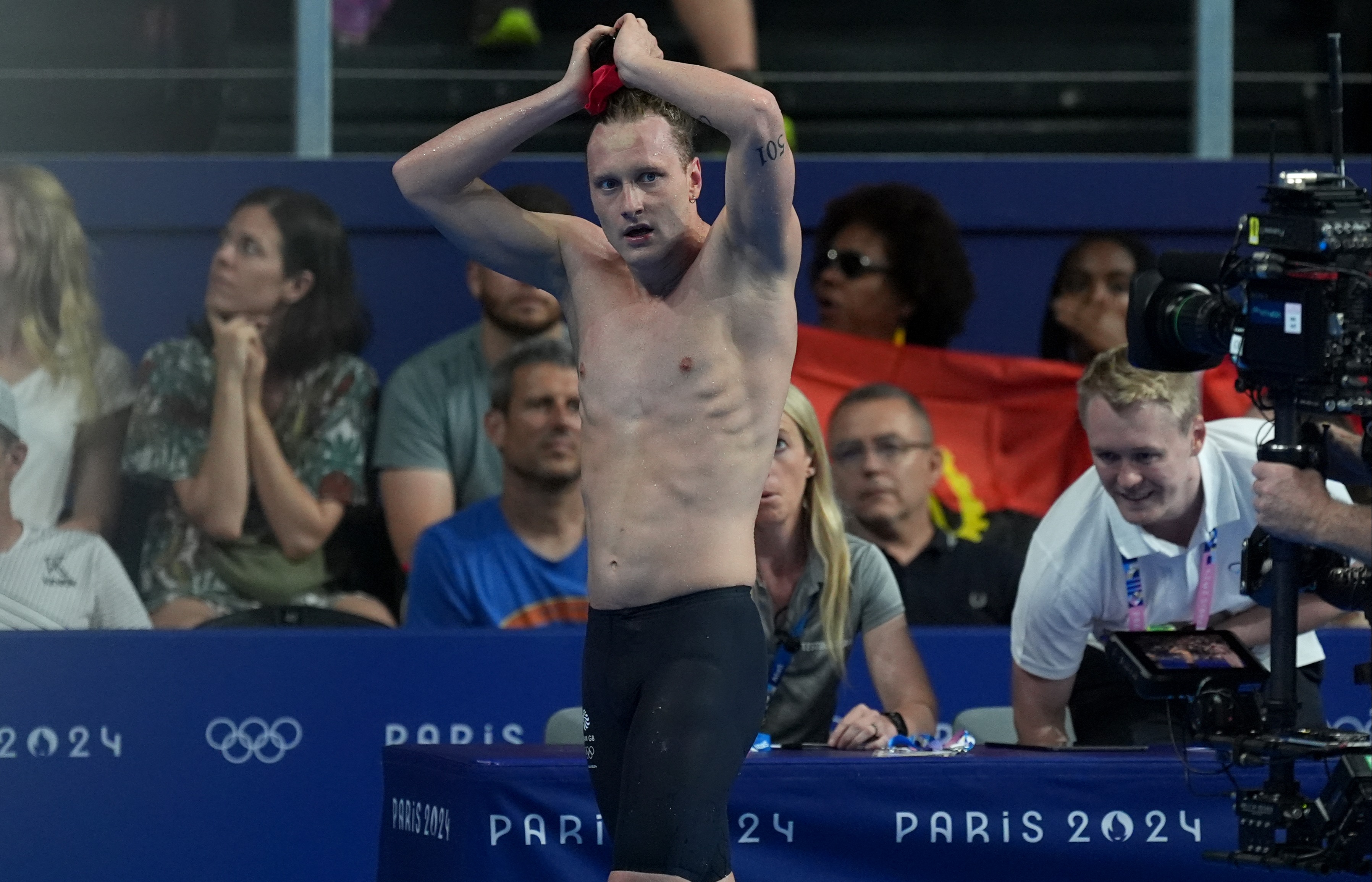 Great Britain’s Luke Greenbank was disqualified after his 200 metre backstroke heat