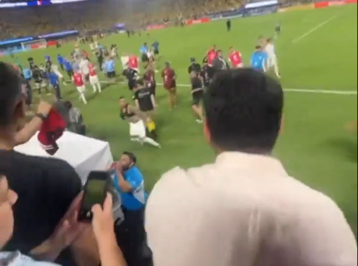 Darwin Nunez was filmed charging at Colombia fans with a chair in his hand