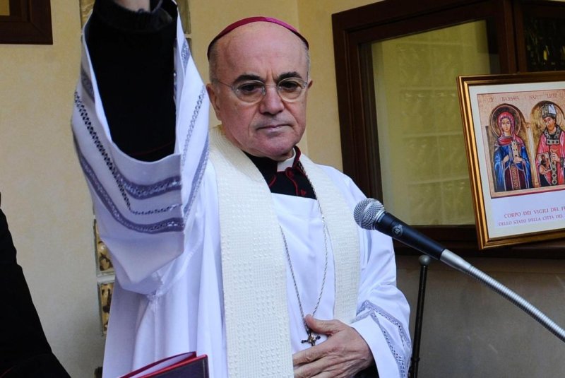 Far-right Archbishop Carlo Maria Viganó once accused Pope Francis of covering up the sexual abuse scandal surrounding American ex-Cardinal Theodore McCarrick. File Photo by Giuseppe Giglia/EPA-EFE