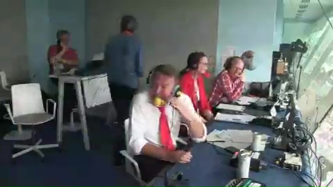 Phil Tufnell struggled to contain himself after a comment from his co-commentator