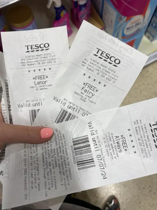 Shoppers have been sharing the Tesco vouchers printed with their receipts