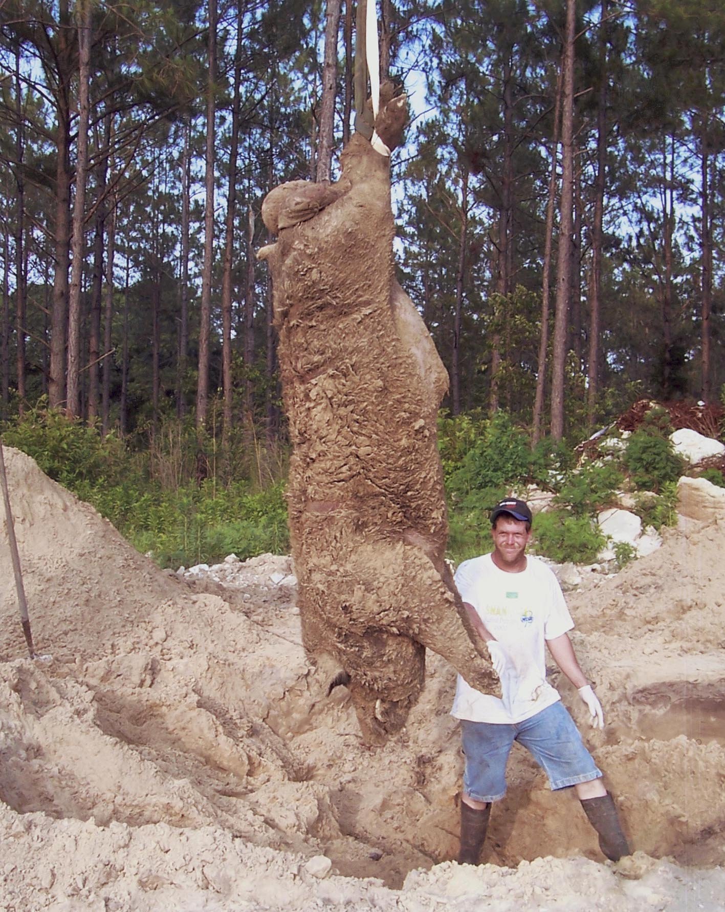 Hunter Chris Griffin posed with the giant pig