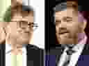 Federal Minister of Energy and Natural Resources Jonathan Wilkinson, left, and Alberta Minister of Energy and Minerals Brian Jean are seen in this composite image. The two ministers disagree over Bill C-59.