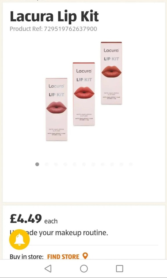 The lip kits are retailing for £4.49