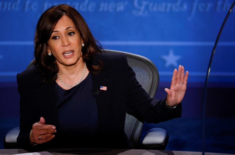 Harris' moment drew parallels to her debate against Mike Pence in 2020