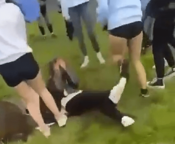 One video appears to show a group attacking a young girl