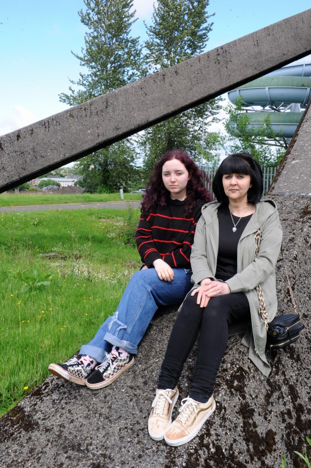 The mum and daughter near the spot where Tanith was attacked last summer