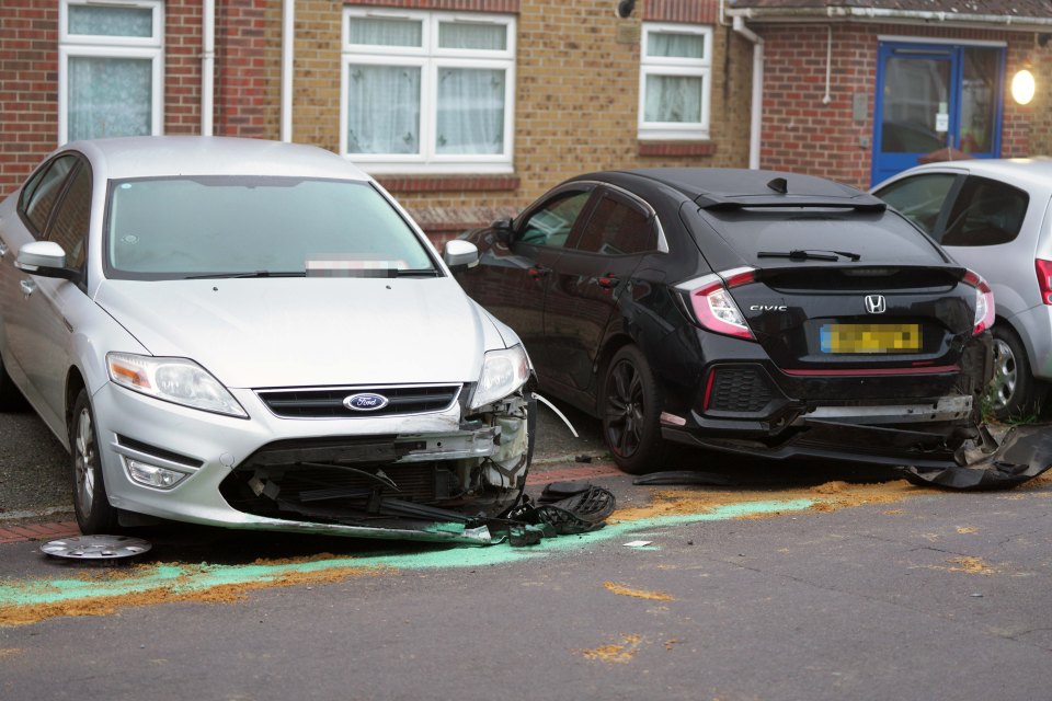 Two other cars were damaged after the incident