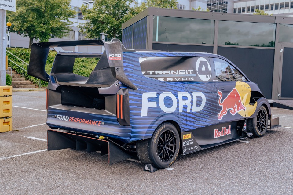 And the 2,000hp electric Supervan 4 at a 'Transit Day' party at Ford’s Dunton Technical Centre in Essex