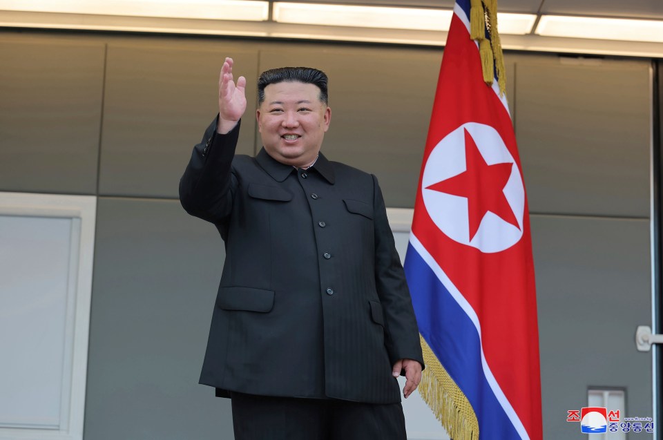 Kim Jong Un visits a flood-hit area in Uiju, North Phyongan province, North Korea