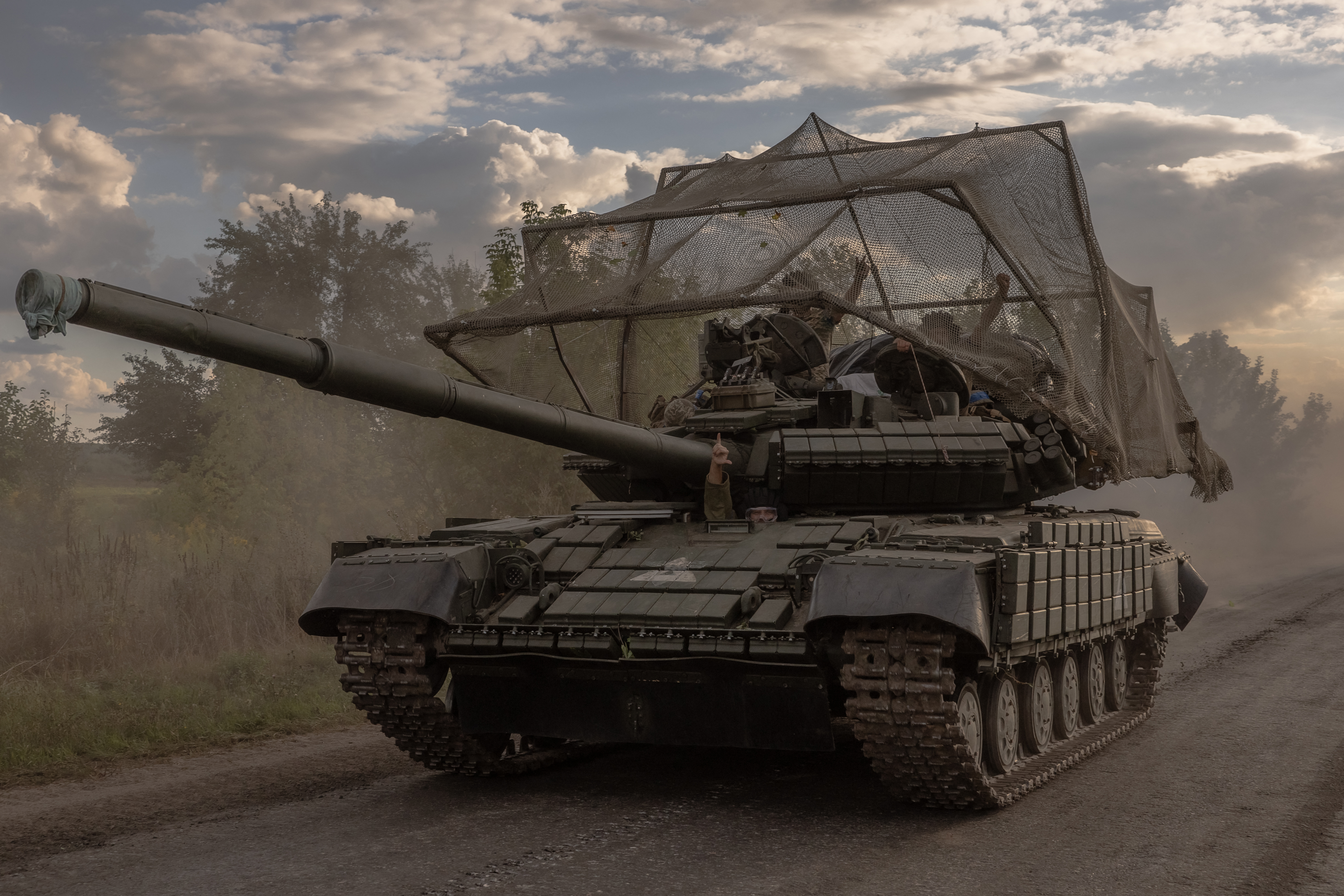 A Ukrainian tanks rolls into Russia as part of the impressive Kursk incursion