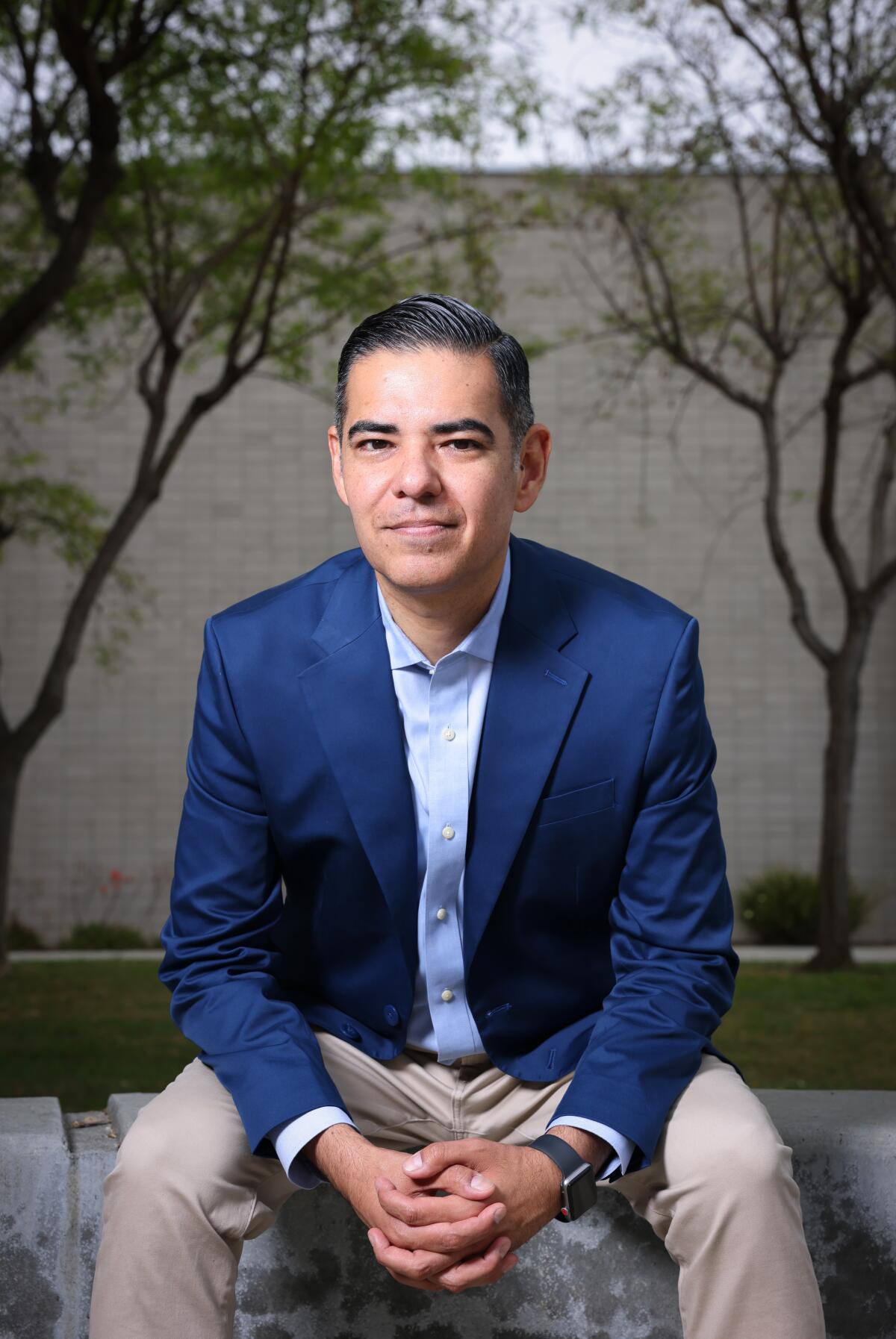  Rep. Robert Garcia is photographed at McBride High School in Long Beach.