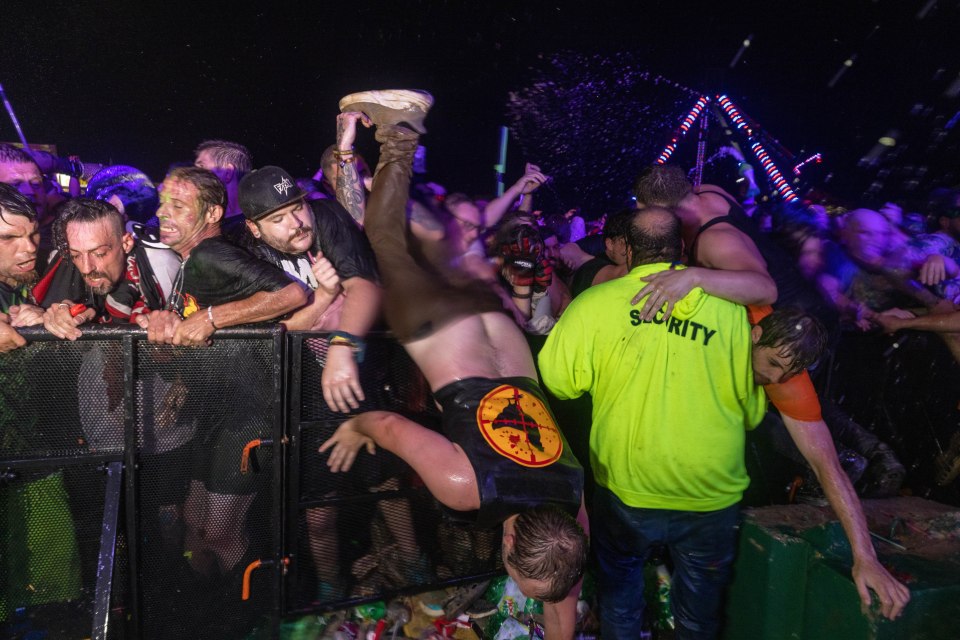 One man fell over the barricade during a concert