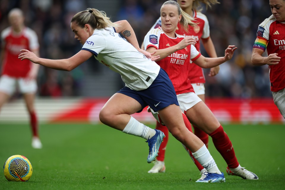 Clinton helped Tottenham make history with the team beating Arsenal for the first time in the WSL last December