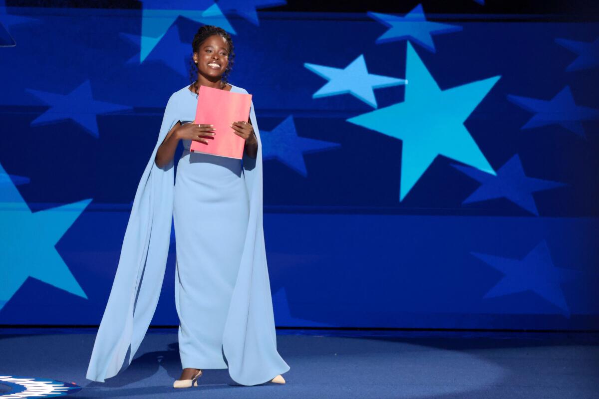 Poet Amanda Gorman during the Democratic National Convention in Chicago. 