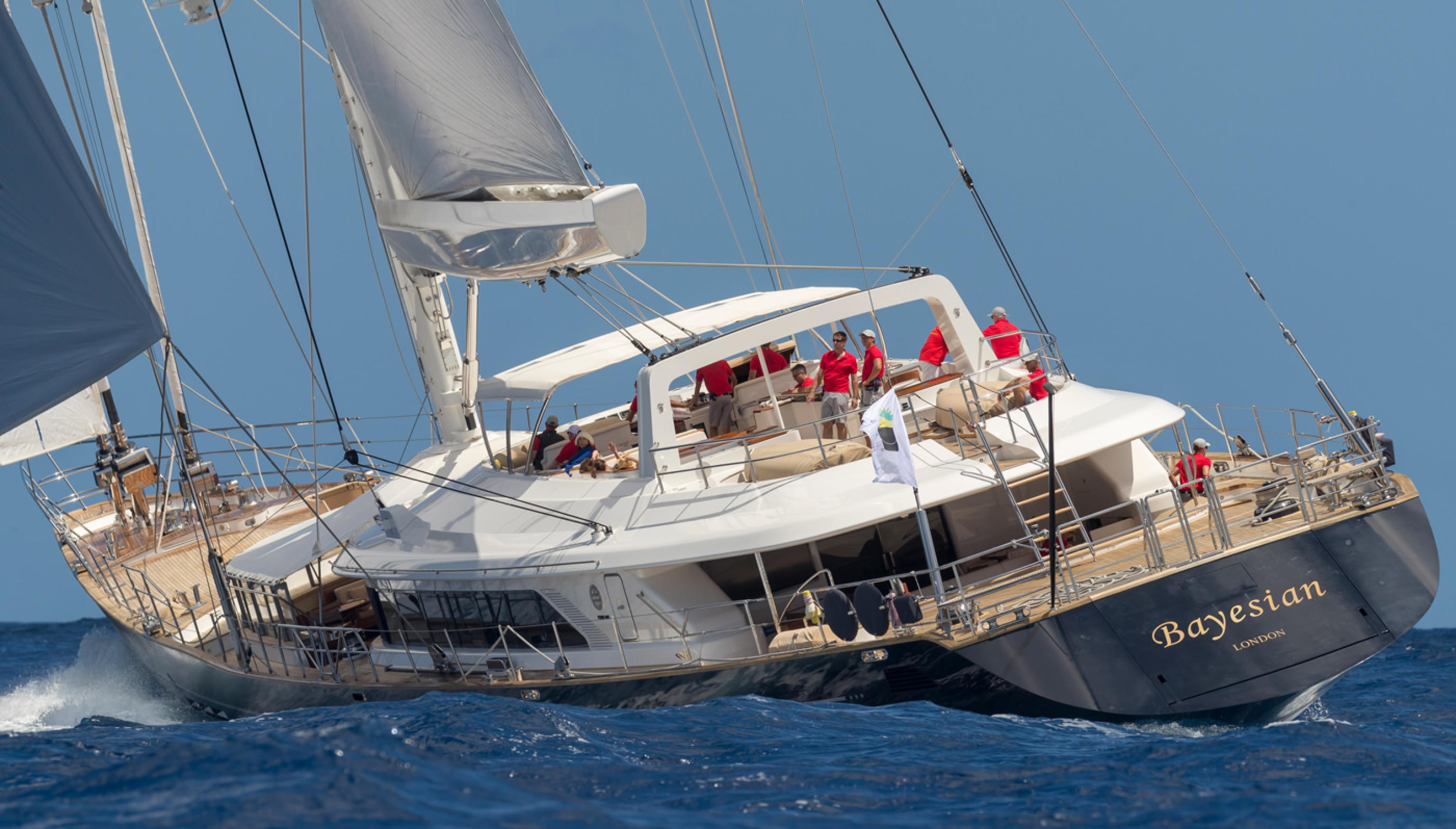 The 184ft £14million superyacht in Sicily before it sank on Monday morning