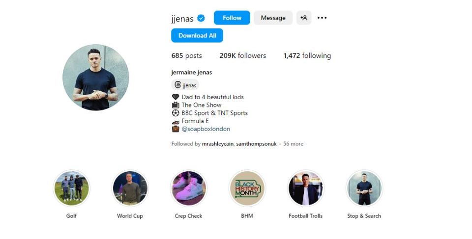 He no longer lists the BBC flagship sports show on his Instagram bio