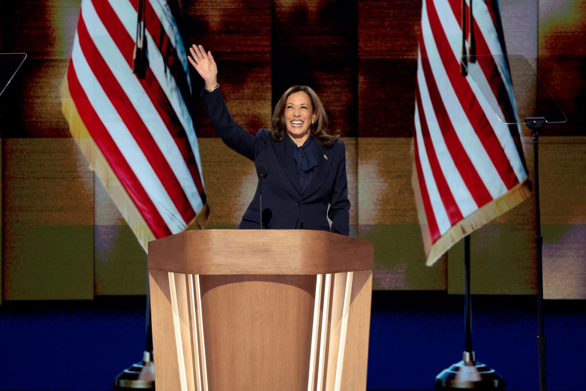 Vice President Kamala Harris accepts the Democratic nomination at the Democratic National Convention in Chicago.